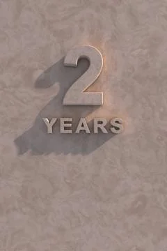 2 years 3d text Stock Illustration