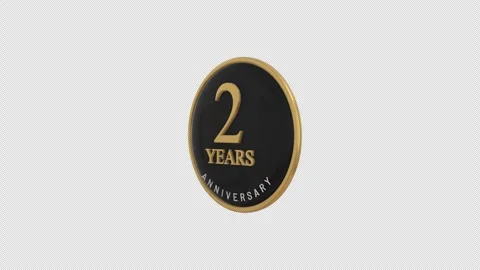 2 years anniversary rotate icon for cermony  Stock Footage 296919927