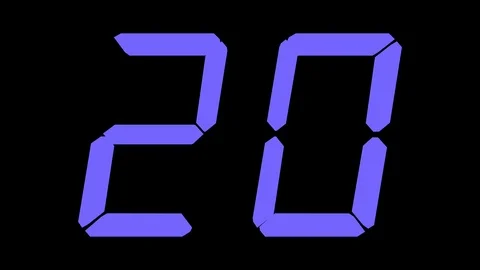 From 20 To 0 Countdown Timer Stock Footage 112884015