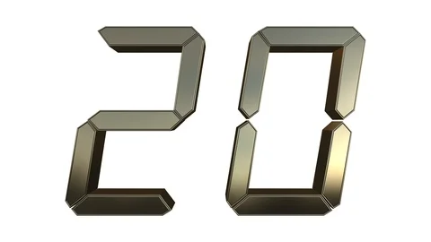 From 20 To 1 Gold Numbers Stock Footage 112891417