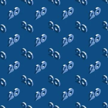 20 20 seamless pattern with classic blue color palette Stock Illustration