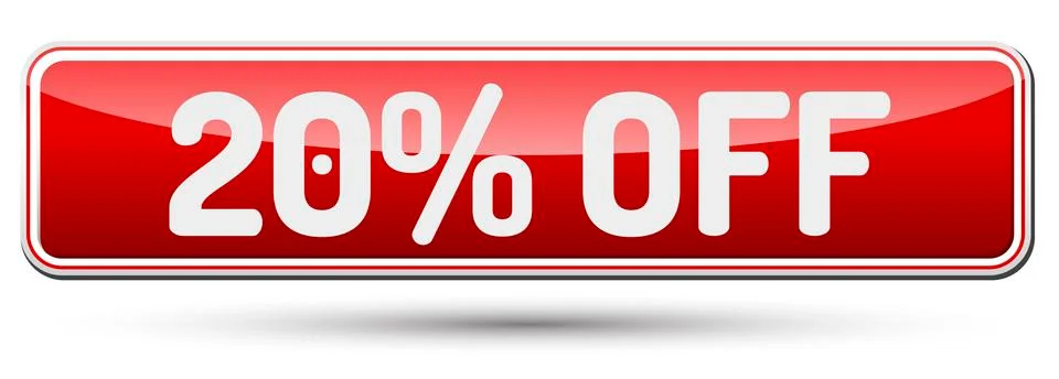 20% OFF - Abstract beautiful button with text. Stock Illustration