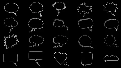 20 Animated Speech Bubbles Reveal 動画素材 39397432