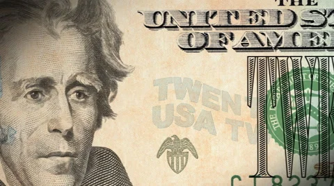 $20 Bill Closeup Front Stock Footage 50409468