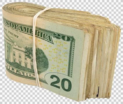 20$ bills. Stack of twenty American bills. Cash wad roll Stock Photos