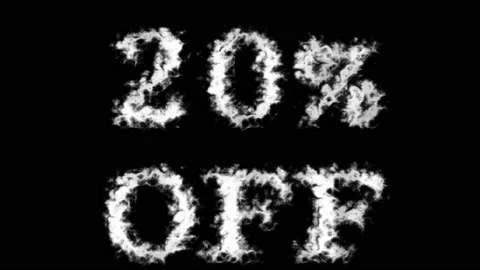 20% Off cloud text effect black isolated background Stock Footage 139606026