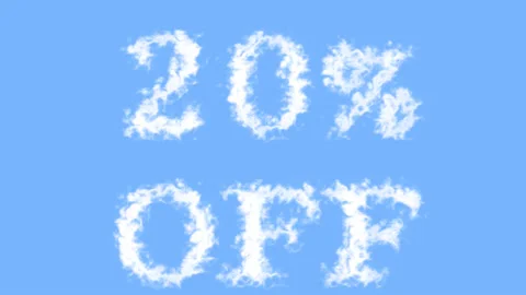 20% Off cloud text effect sky isolated background Stock Footage 139606036
