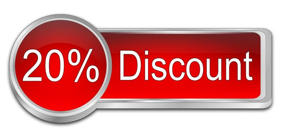 20% Discount Button Stock Illustration