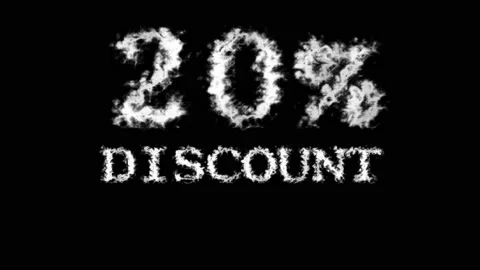 20% discount cloud text effect black isolated background 스톡 동영상 139639992