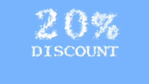 20% discount cloud text effect sky isolated background Video stock 139640004