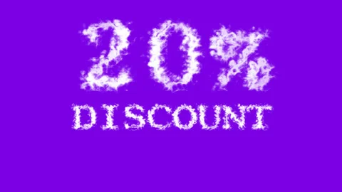 20% discount cloud text effect violet isolated background 스톡 동영상 139640055