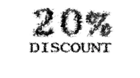 20% discount smoke text effect white isolated background Stock-Footage 139627907