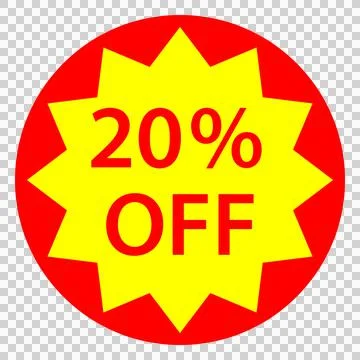 20% off discount sticker design Stock Illustration
