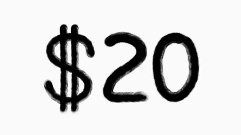 20 Dollar Hand Drawn Animation For Finance Currency Money Business Concept Stock Footage 304130006