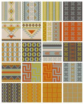 20 ethnic patterns Illustrazione stock