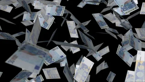 20 Euro Notes Falling Stock Footage 86646230