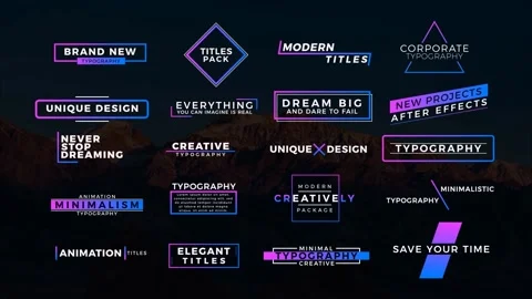 20 Gradient Titles 스톡 After Effects