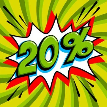 20% off green Stock Illustration