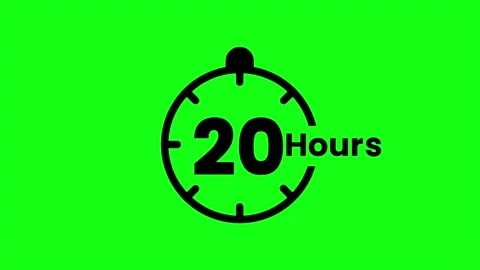 20 Hours green screen animation. Service opening hours, work time or delive.. Stock Footage 333139355