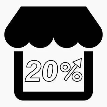 20% increase in store sales. Stock Illustration