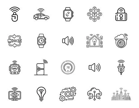 20 Internet of Things IoT Icons set Stock Illustration