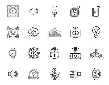 20 Internet of Things IoT Icons set Stock Illustration