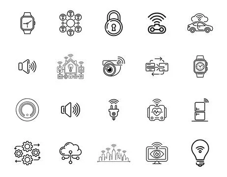 20 Internet of Things IoT Icons set Stock Illustration