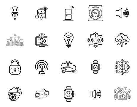 20 Internet of Things IoT Icons set Stock Illustration