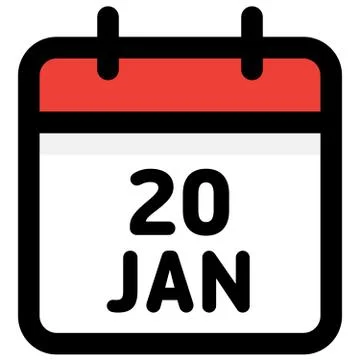 20. January - Calendar Icon - Vector Illustration Stock Illustration