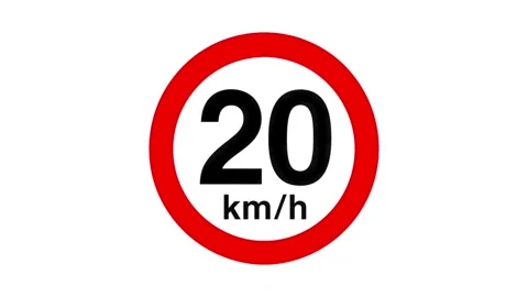20 km/h Speed Limit Traffic Sign on White Background 動画素材 343515707