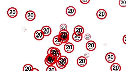 20 km/h Speed Limit Traffic Sign on White Background 動画素材 343515907