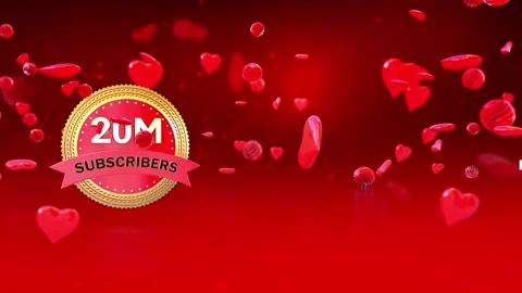 20 Million Subscribers celebration background with a golden badge Video stock 319928072