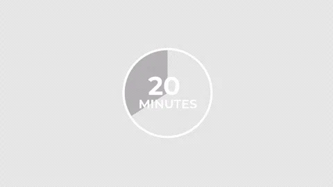 20 Minute Circular Countdown Timer Animation in 4K Stock Footage 336240427