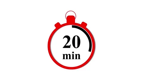 20 minute countdown timer with red stopwatch for time management and produc.. 스톡 동영상 332965271