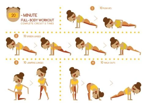 20 Minute full body workout Stock Illustration