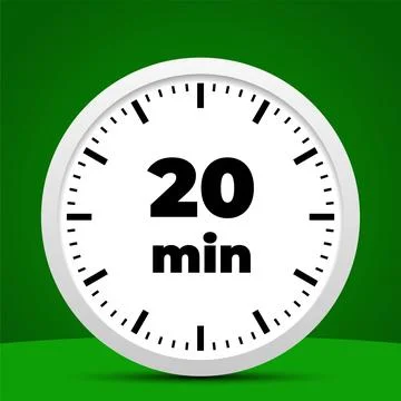 20 minute time clock countdown number icon design 库存插图