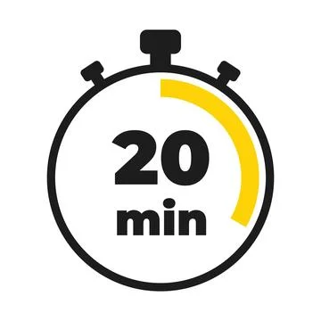 20 minute time clock countdown number icon design Stock Illustration