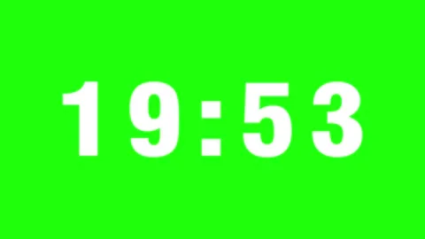 20 Minutes Green Screen Countdown Clock Twenty Minute Minimalist Timer Loop Stock Footage 336249949