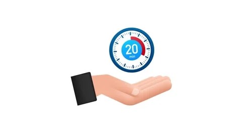 The 20 minutes, stopwatch Motion graphics hand icon. Stopwatch icon in flat Video stock 197027809