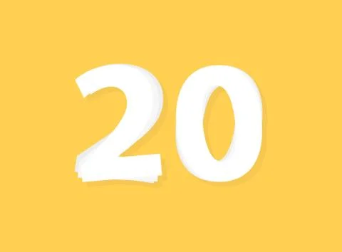 20 Number vector, modern layers design font. Eps10 illustration Stock Illustration