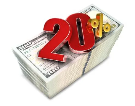 20 percent 3d. Stock Illustration