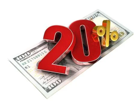 20 percent 3d. Stock Illustration