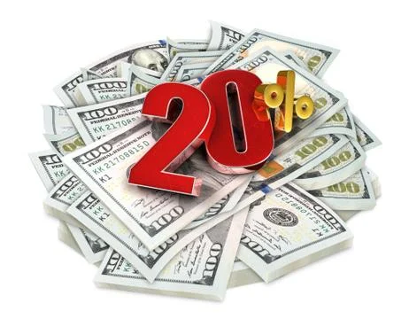 20 percent 3d. Stock Illustration