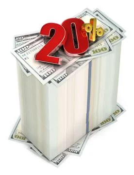 20 percent 3d. Stock Illustration
