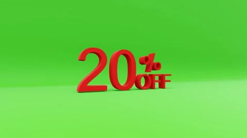 20 percent off 3D rendering Video stock 153359385