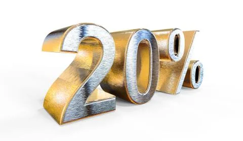 20 Percent 3d rendering which can be used for sale, investment, concepts an.. Stock Illustration