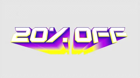 20 Percent OFF 3D Text Animation Transparent Alpha Stock-Footage 272842635