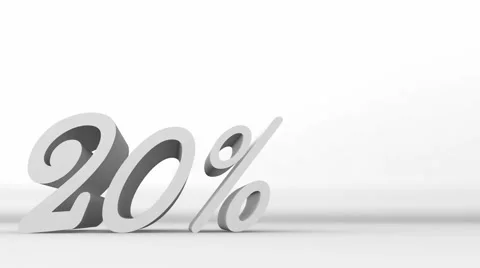 20 percent animation text Stock Footage 5088187