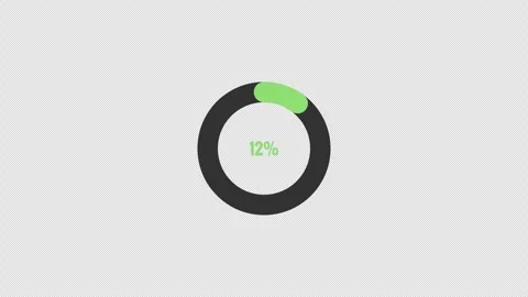 20 Percent Circular Pie Chart Progress Animation with Transparent Background Stock Footage 339581511