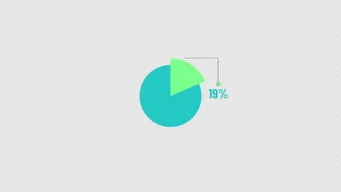 20 Percent Circular Pie Chart Indicator Animation Stock Footage 343540371